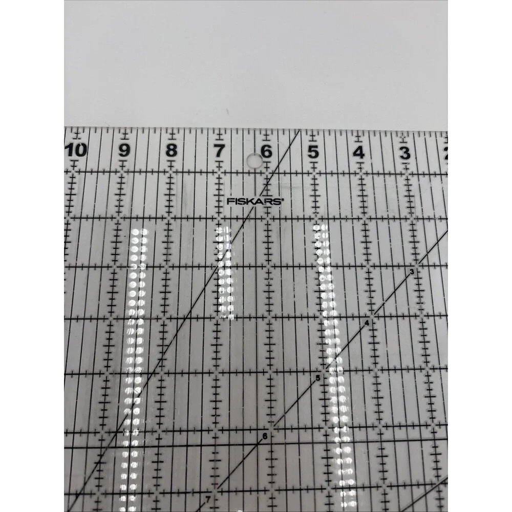 Fiskars 12x12 Acrylic Quilting Ruler Clear Grid 30 45 60 Angle Tool
